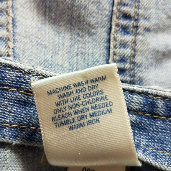 OLD Navy Girls Blue Distressed Denim Bib Overalls Dress 2T Toddler - Picture 11 of 11